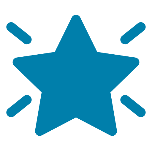 Blue star representing quality garantee